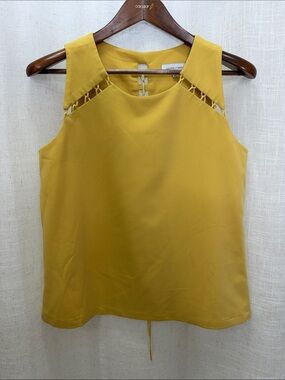 Waverly Grey Sleeveless Golden Yellow Top Size Medium Excellent Condition
